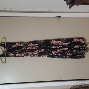 Lulus Feel the Music Midnight Blue Floral Maxi Dress Size Medium